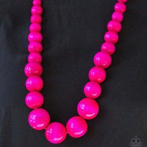 Effortlessly Everglades - Pink Wooden - Necklace & Earrings